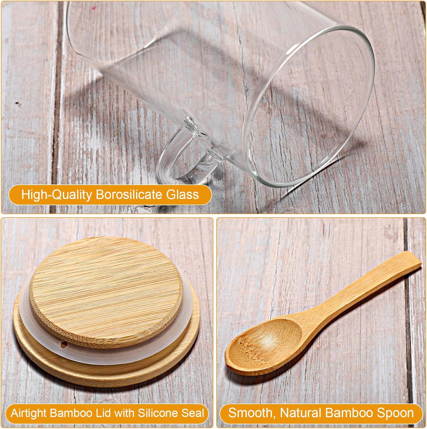 10 Pack Glass Jars with Bamboo - Food Storage Jar Glass reseña y precio