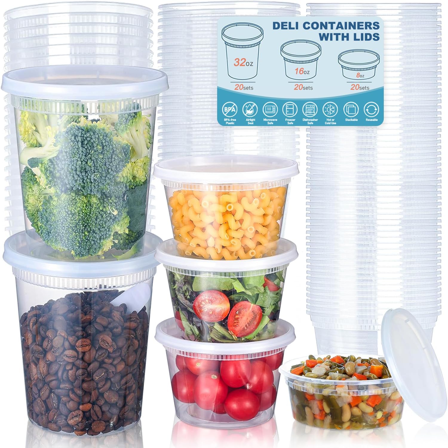 24pcs Deli Food Storage Contai - Food Storage Time reseña y precio