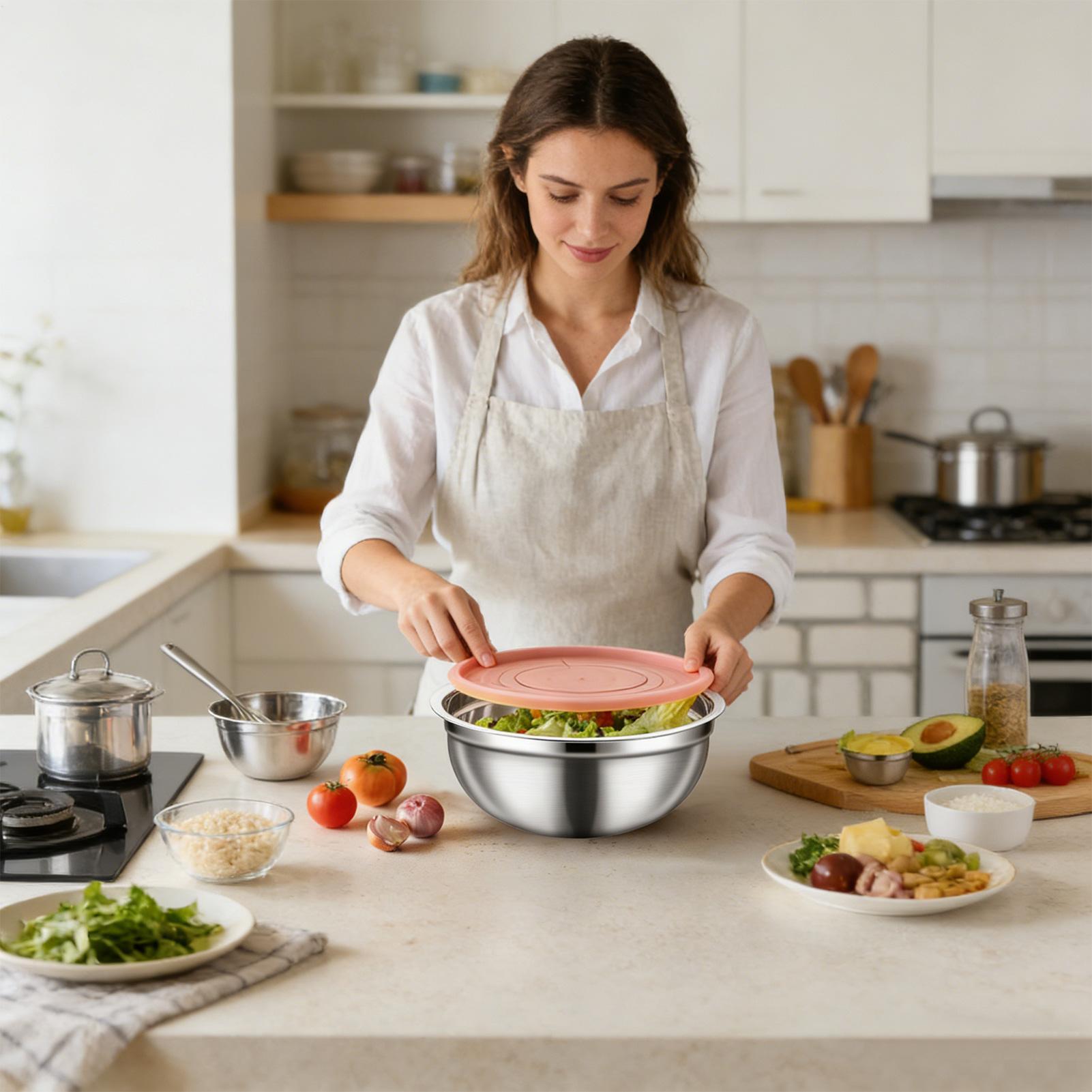 Metal Mixing Bowls Nesting Rou - Food Storage And Organizer reseña y precio