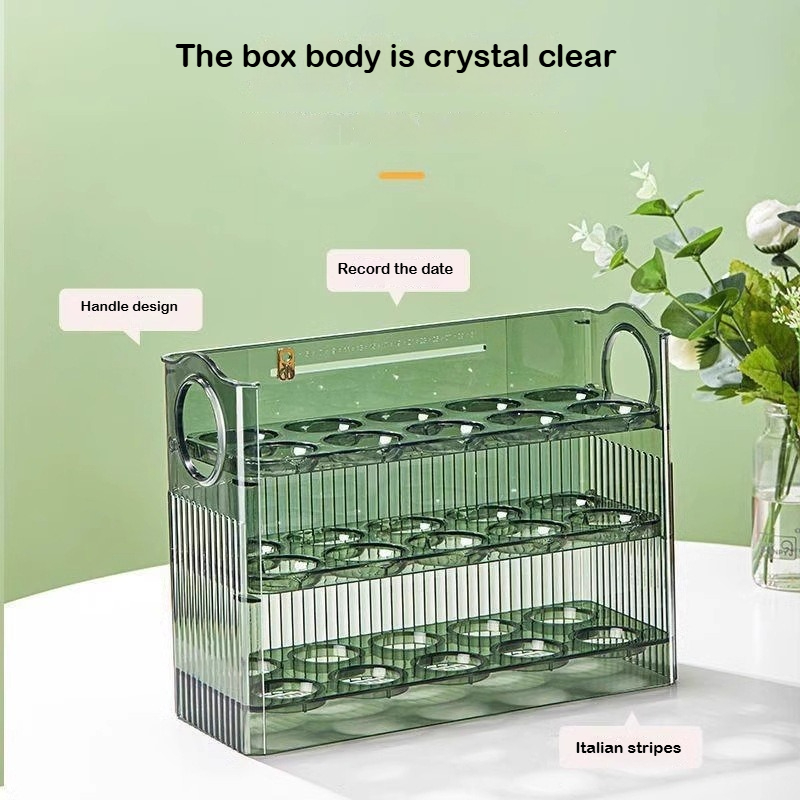 Automatic Rebound Egg Storage  - Food Storage With Dividers reseña y precio