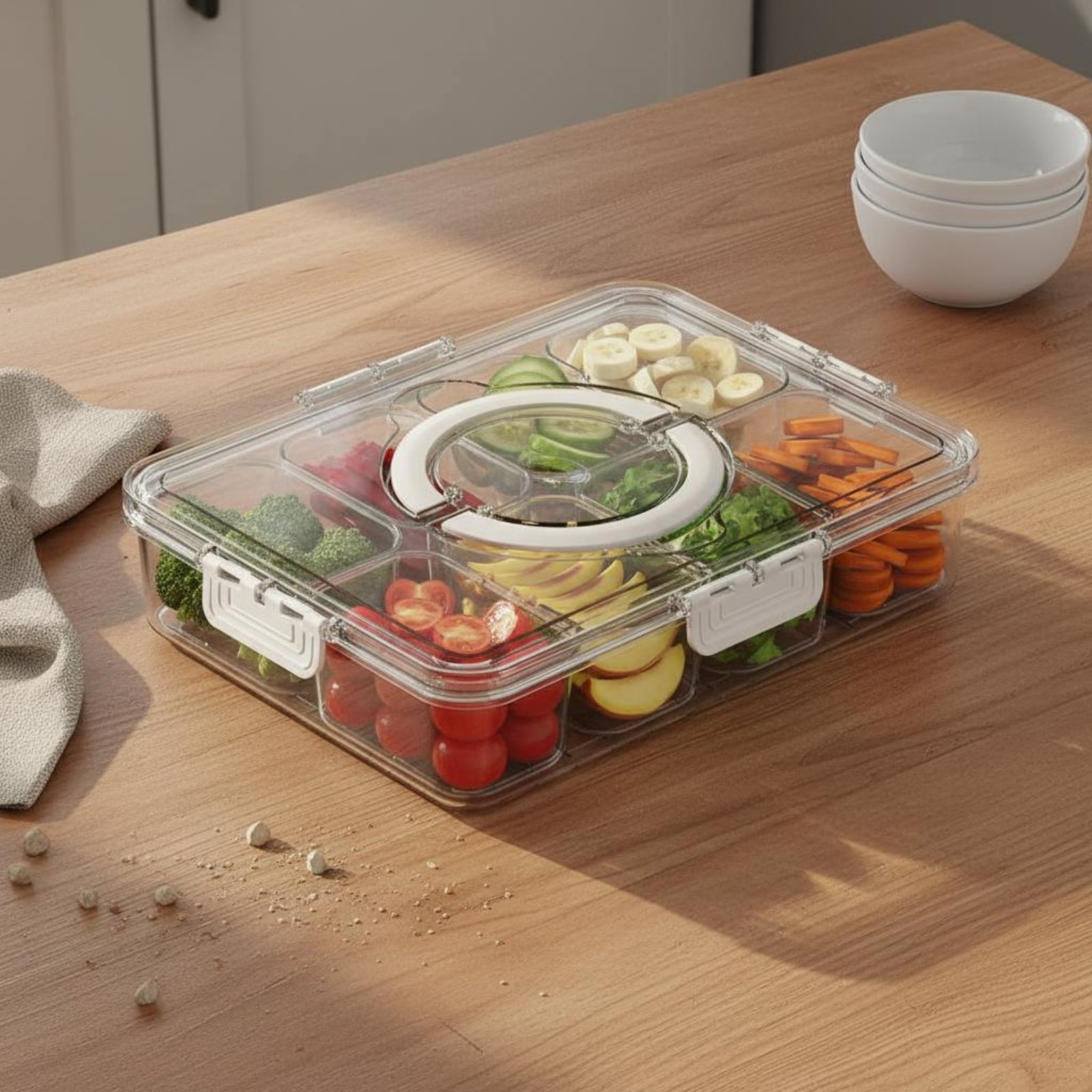 Refrigerator Storage Bin Drain - Food Storage With Dividers reseña y precio