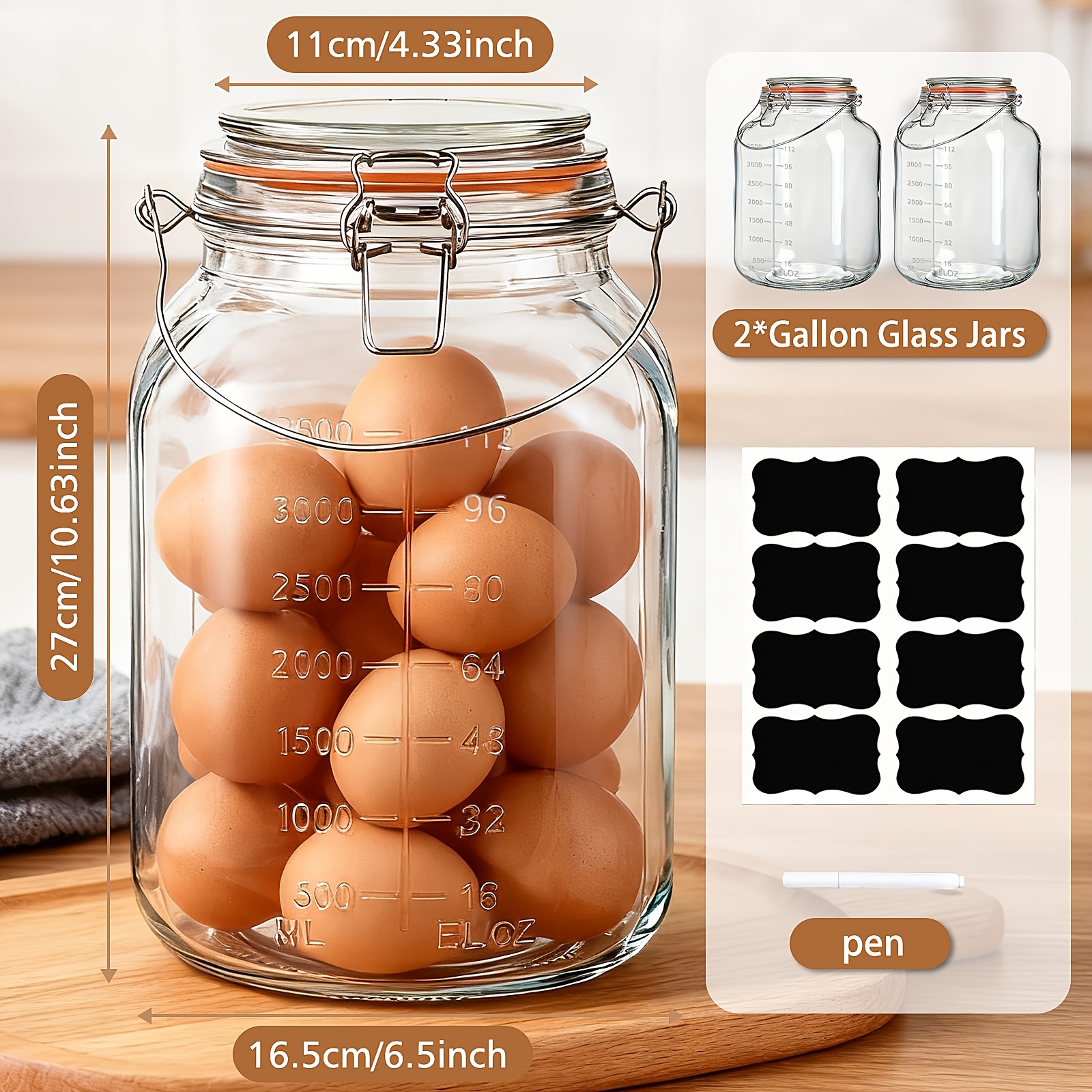 2 Pack 1 Gallon Glass Jar with - Food Storage Without Pantry reseña y precio