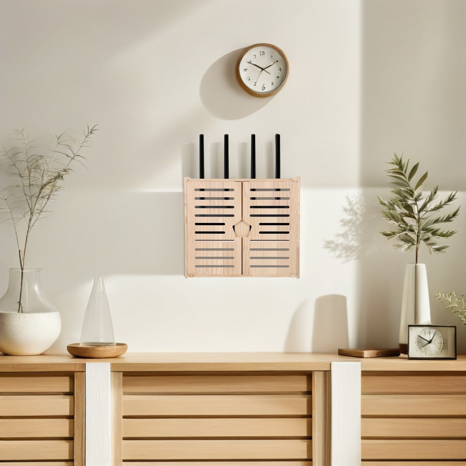 Wood WiFi Router Storage Box W - Food Storage And Organizer reseña y precio