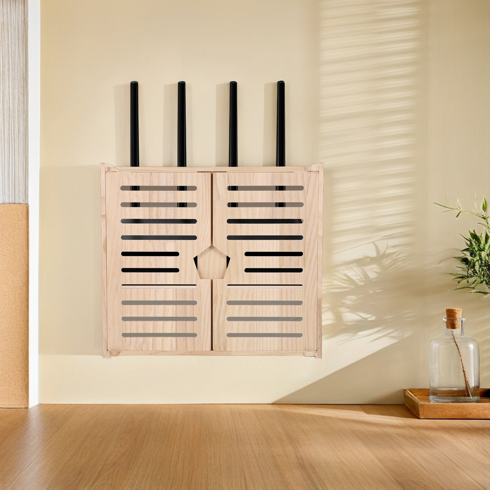 Wood WiFi Router Storage Box W - Food Storage And Organizer reseña y precio