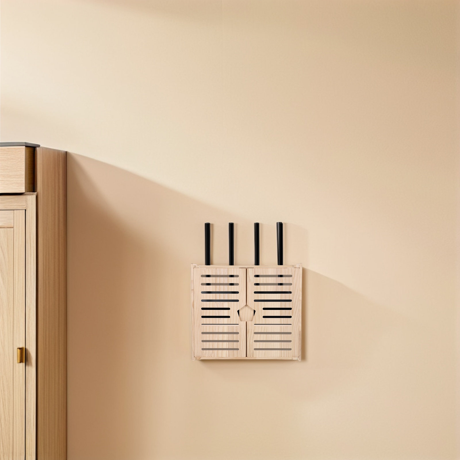 Wood WiFi Router Storage Box W - Food Storage And Organizer reseña y precio