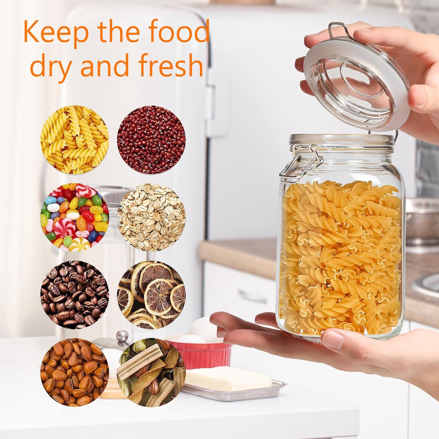 Clear Food Storage Jars 50oz S - Food Storage Jar Glass reseña y precio