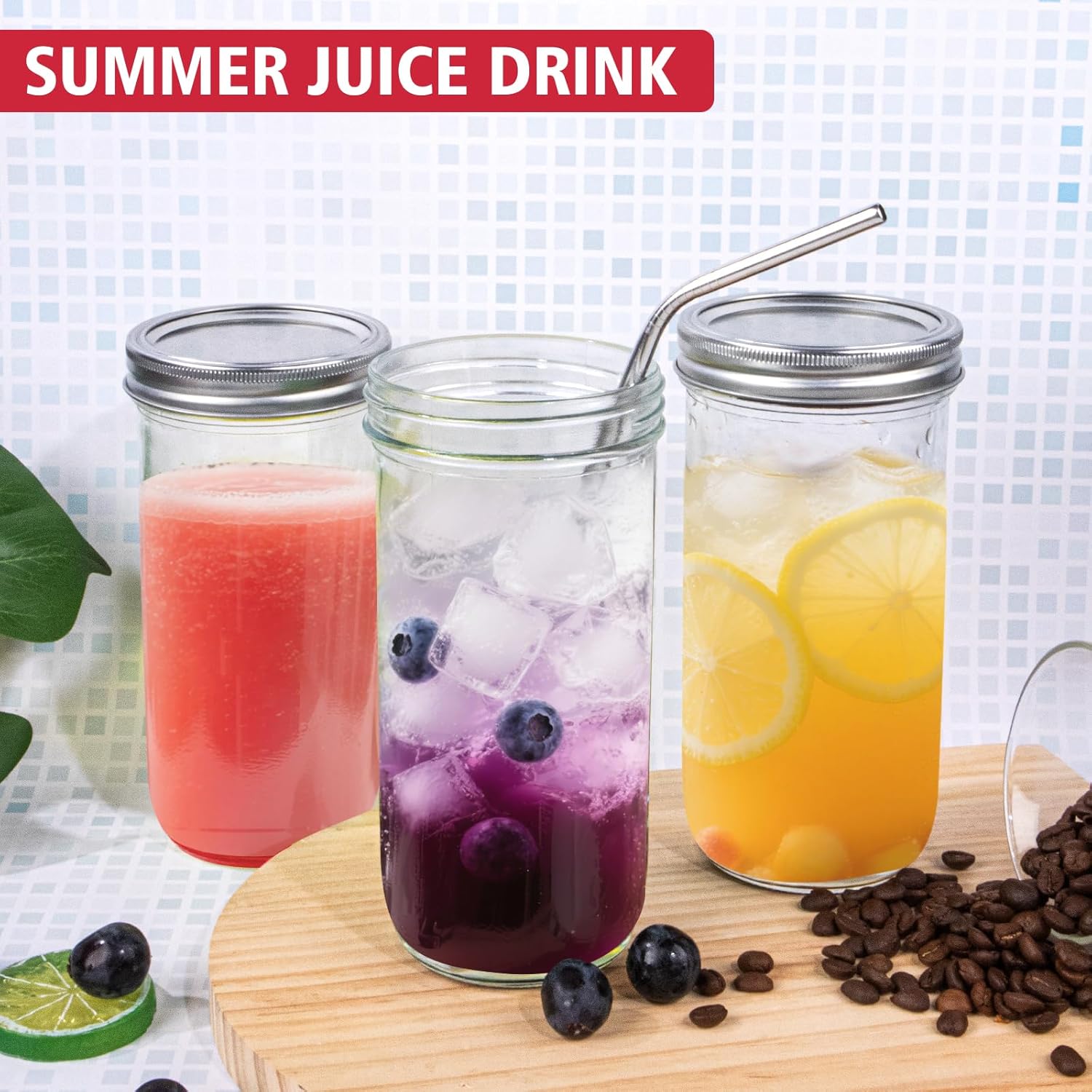 Jars Wide Mouth 6 Pack, 24oz G - Food Storage Jar Glass reseña y precio