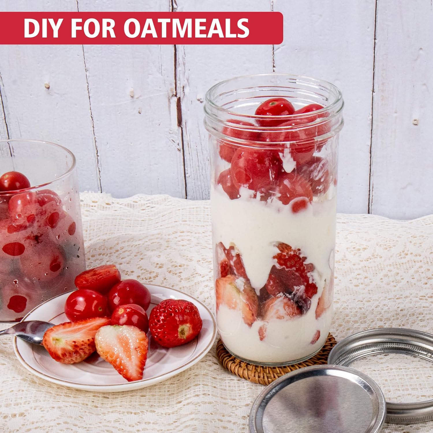 Jars Wide Mouth 6 Pack, 24oz G - Food Storage Jar Glass reseña y precio
