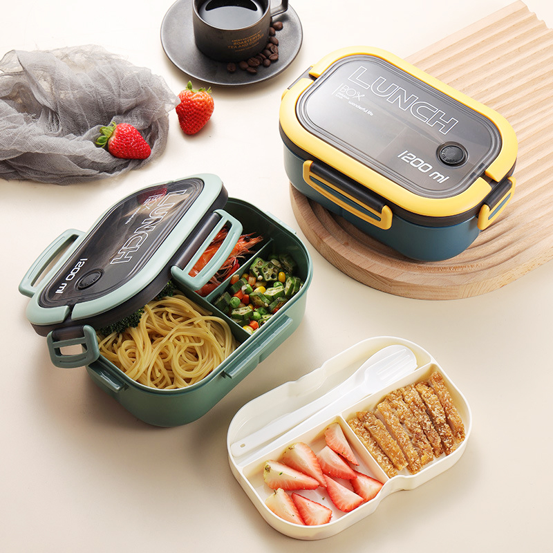 Single Double-layer Lunch Box  - Food Storage Drawer Organizer reseña y precio