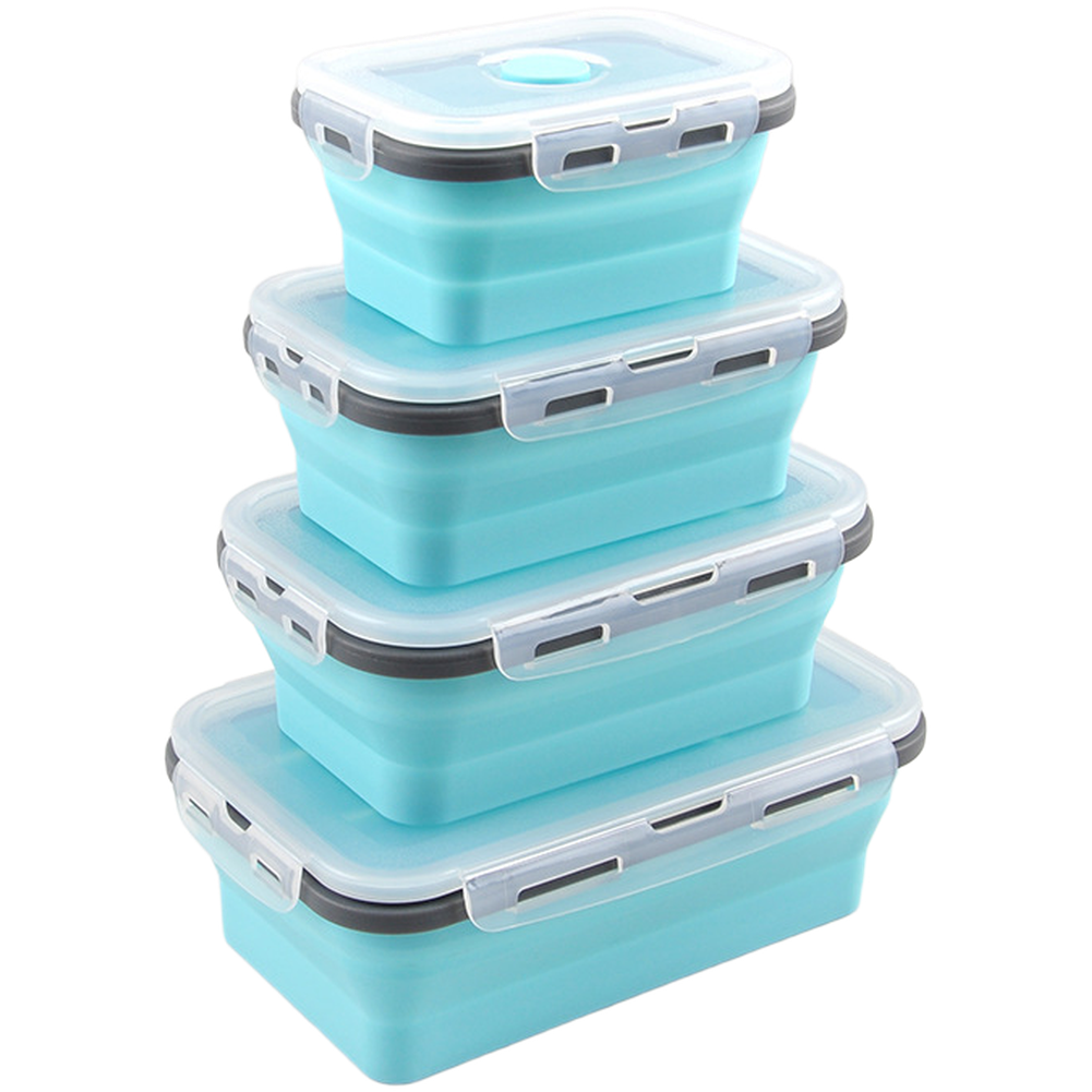 Foldable Silicone Lunch Box Se - Food Storage Microwave Safe reseña y precio