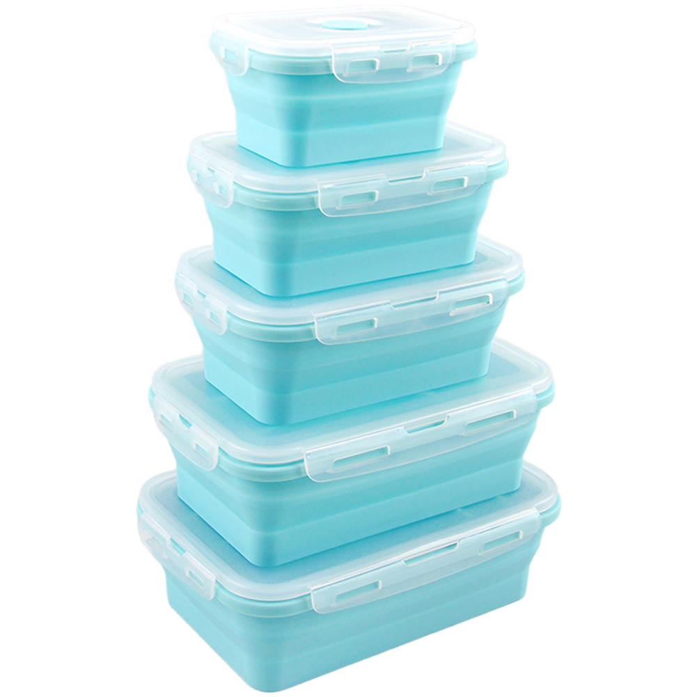 Foldable Silicone Lunch Box Se - Food Storage Microwave Safe reseña y precio
