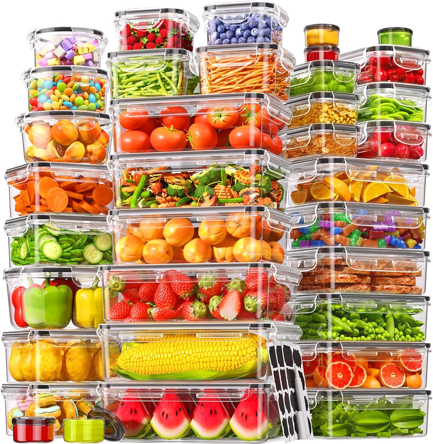 70 Piece Food Storage Containe - Food Storage Microwave Safe reseña y precio