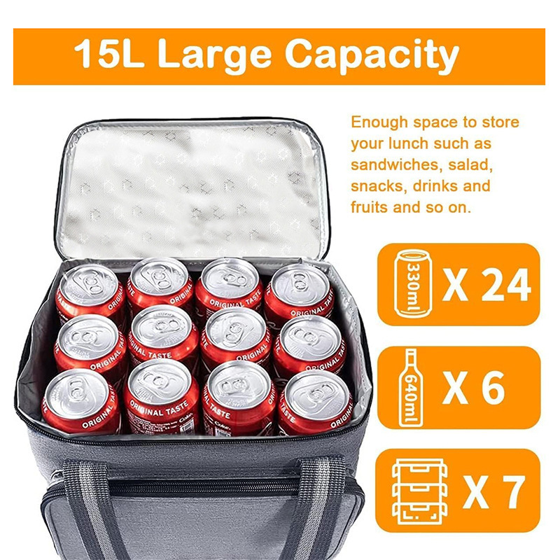 15L Portable Thermal Lunch Bag - Food Storage Hiking reseña y precio