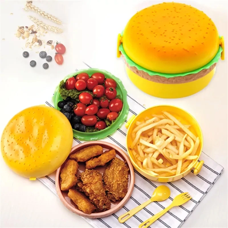 Hamburger Lunch Box Double Tie - Food Storage Drawer Organizer reseña y precio