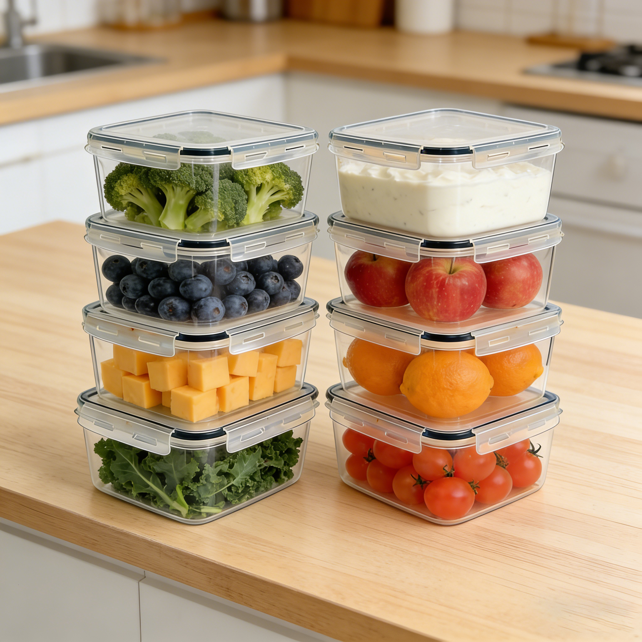 2L  2/4/6/8Pcs Large food cont - Food Storage Food Safety reseña y precio