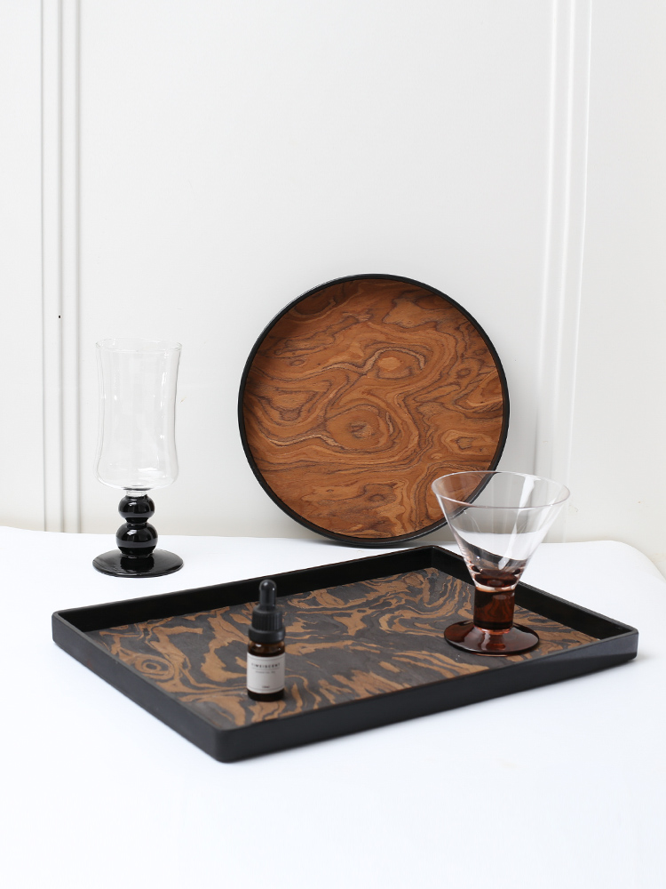 Serving Tray Natural Wood Vene - Food Storage Medieval reseña y precio