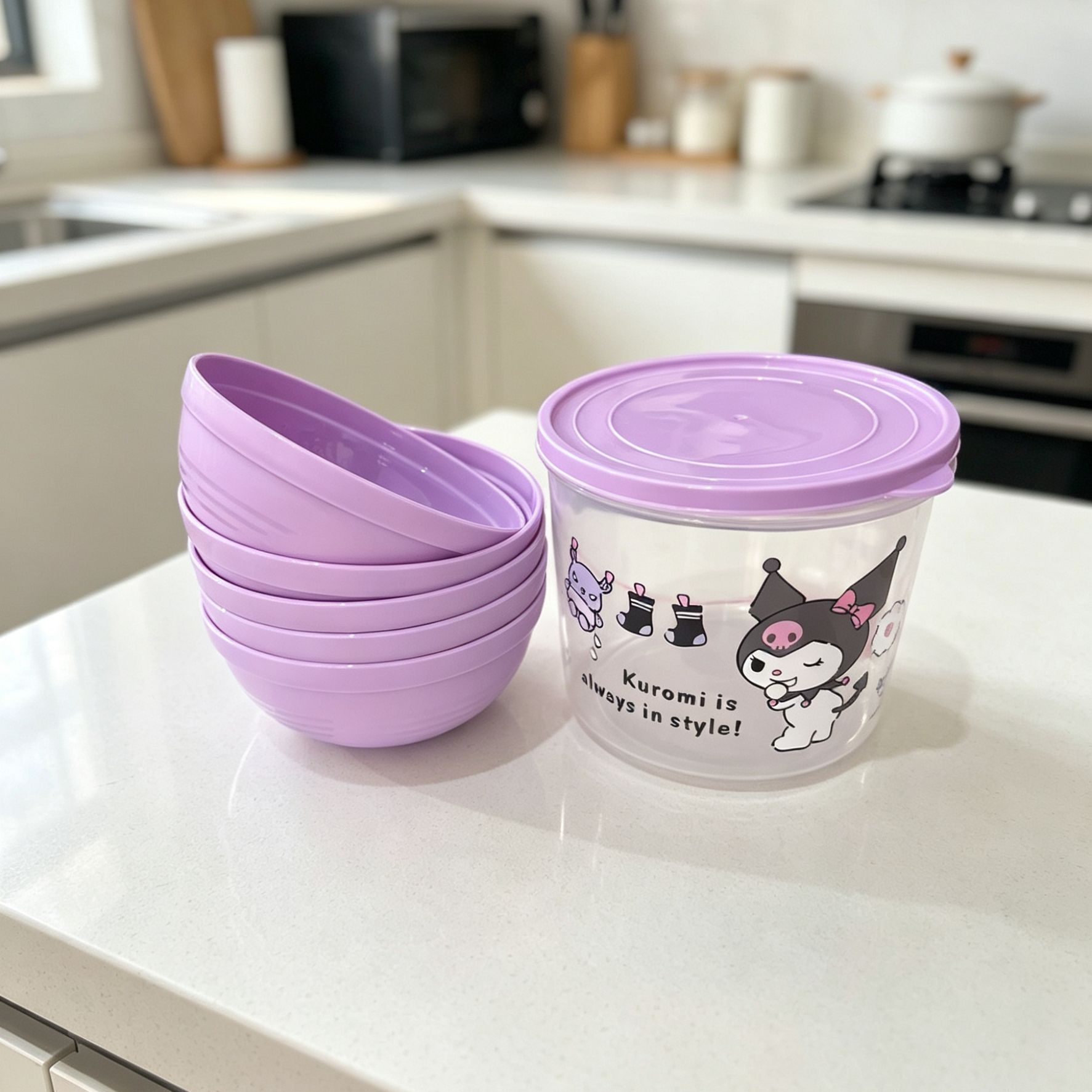 Anime Sanrio Round Hello Kitty - Food Storage With Dividers reseña y precio