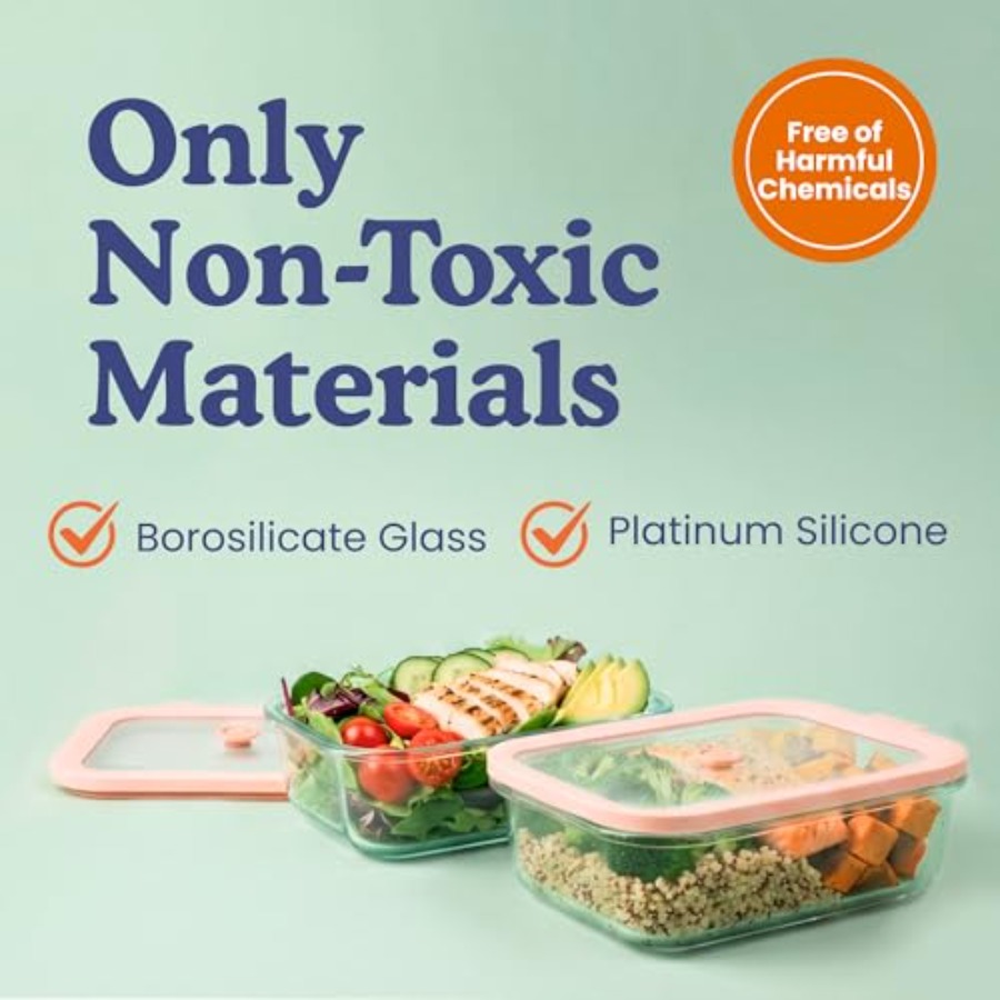 Non-Toxic 4.4 Cup Glass Storag - Food Storage Non Toxic reseña y precio