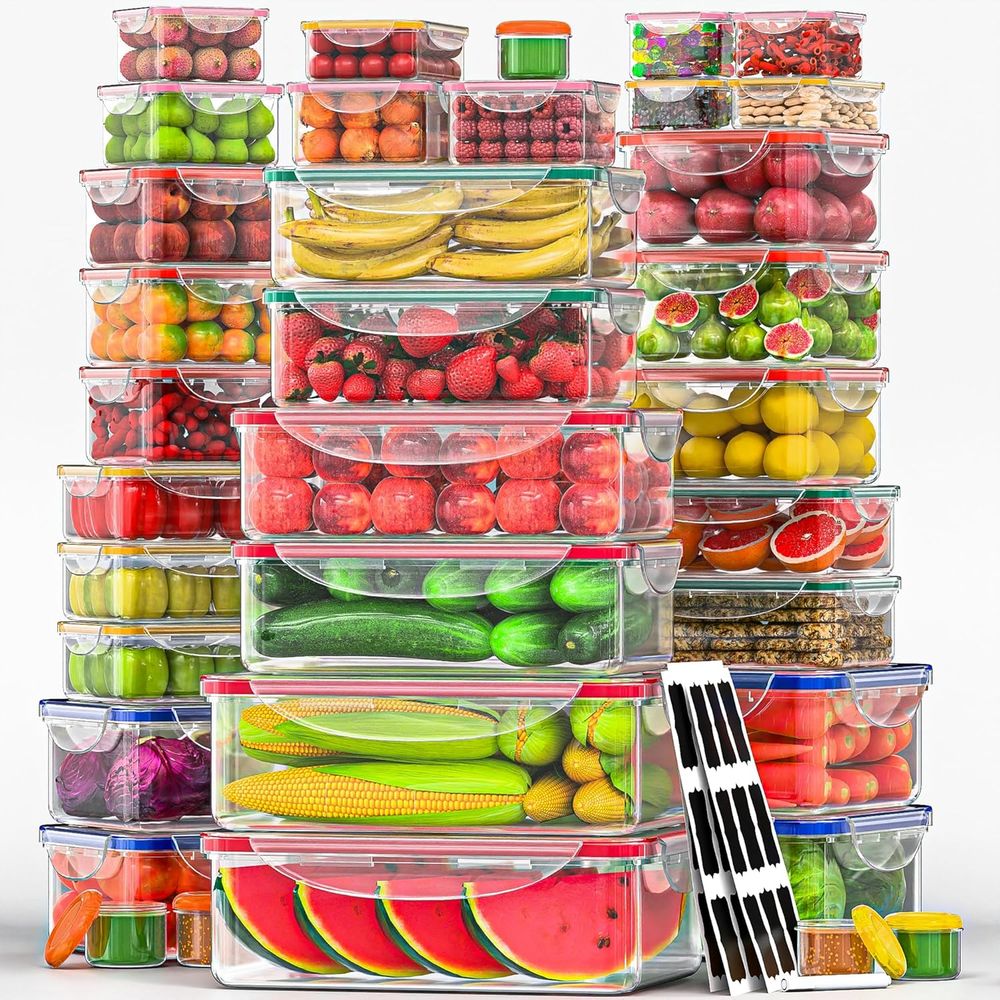 70 Pcs Large Food Storage Cont - Food Storage Containers reseña y precio