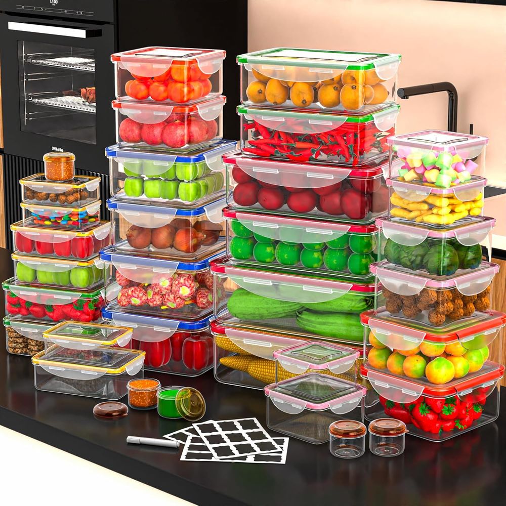70 Pcs Large Food Storage Cont - Food Storage Containers reseña y precio
