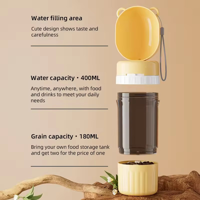 2-in-1 Leakproof Pet Bottle: 4 - Food Storage Hiking reseña y precio